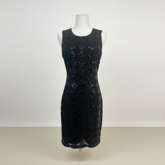 A/X Armani Exchange Dresses & Skirts - Armani Exchange Black Lace Sequin Sheath Dress Size S